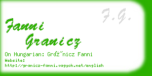 fanni granicz business card